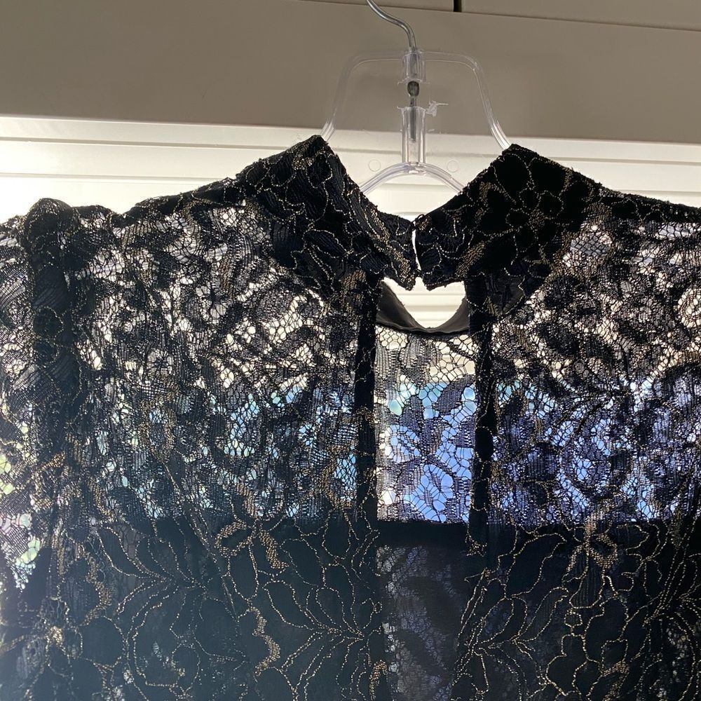 Julie Brown Black Gold Lace Dress - Picture 6 of 7